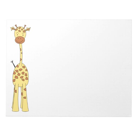 Tall Cute Giraffe. Cartoon Animal. Notitieblok (Voorkant)