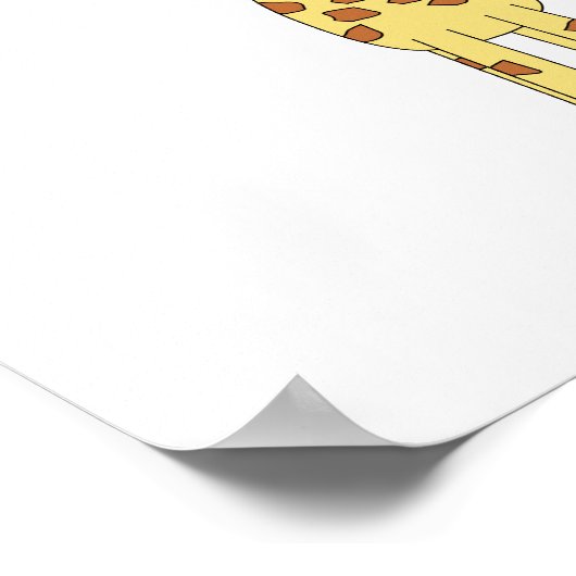 Tall Cute Giraffe. Cartoon Animal. Poster (Hoek)