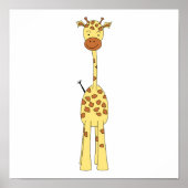 Tall Cute Giraffe. Cartoon Animal. Poster (Voorkant)