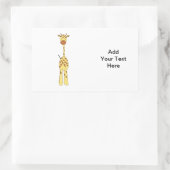 Tall Cute Giraffe. Cartoon Animal. Rechthoekige Sticker (Tas)
