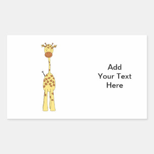 Tall Cute Giraffe. Cartoon Animal. Rechthoekige Sticker