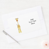 Tall Cute Giraffe. Cartoon Animal. Rechthoekige Sticker (Envelop)