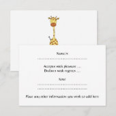 Tall Cute Giraffe. Cartoon Animal. RSVP Kaartje (Voorkant / Achterkant)