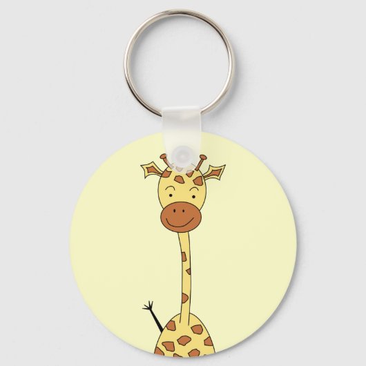 Tall Cute Giraffe. Cartoon Animal. Sleutelhanger (Voorkant)