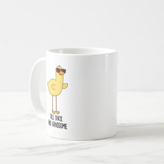 Tall Duck en Handsome Funny Animal Pun Koffiemok (Voorkant links)