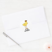 Tall Duck en Handsome Funny Animal Pun Ronde Sticker (Envelop)