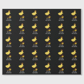 Tall Duck en Hensome Funny Animal Pun Dark BG Cadeaupapier (Vlak)