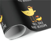 Tall Duck en Hensome Funny Animal Pun Dark BG Cadeaupapier (Rol Hoek)