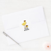 Tall Duck en Hensome Funny Animal Pun Ronde Sticker (Envelop)