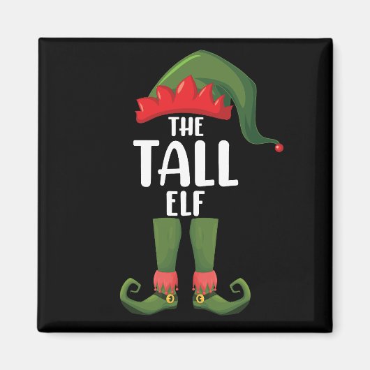 Tall Elf Matching Family Kerstmis Magneet (Voorkant)