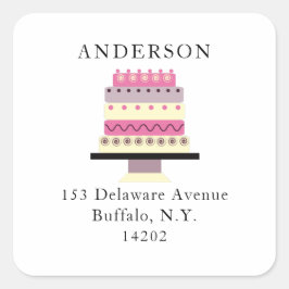 Tall Fancy Cake Retro Retro Adres label