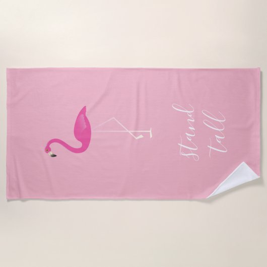 Tall Flamingo Beach Towel Strandlaken (Voorkant)