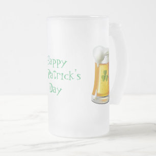 Tall Frosted Mok-St. Patrick's Day Matglas Bierpul
