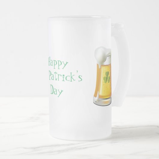 Tall Frosted Mok-St. Patrick's Day Matglas Bierpul (Voorkant rechts)