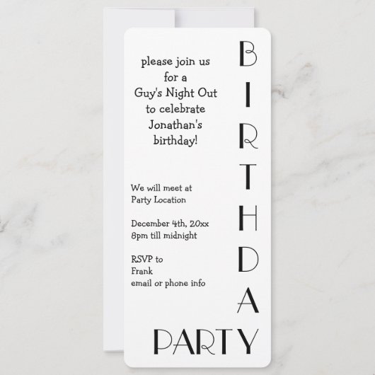 Tall Frosty Draft Beer, Birthday Party Kaart (Achterkant)