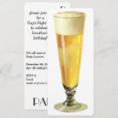 Tall Frosty Draft Beer, Birthday Party Kaart (Voorkant / Achterkant)