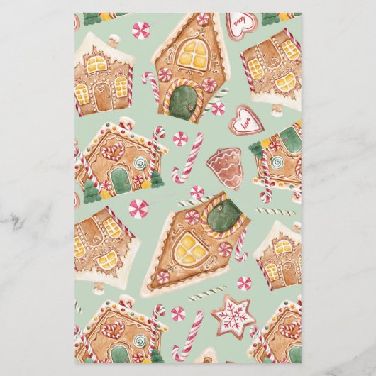 Tall Gingerbread House Vakantiefeest Uitnodiging (Achterkant)
