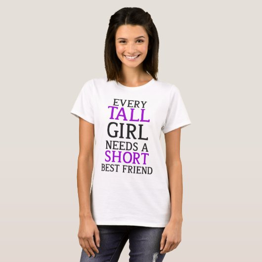 Tall Girl - Short Girl Matching T-shirt (Voorkant volledig)