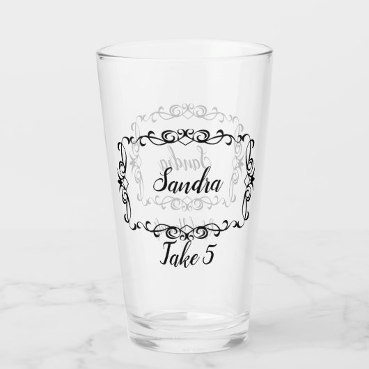 Tall Glass Birthday Gift Personalize Name Text Glas (Achterkant)