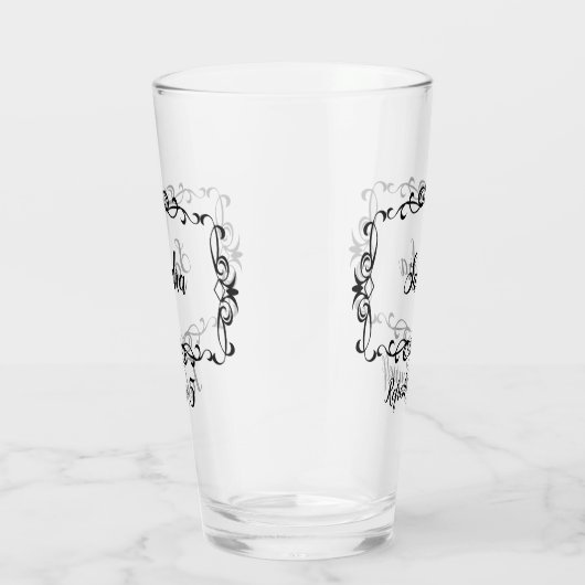 Tall Glass Birthday Gift Personalize Name Text Glas (Rechts)