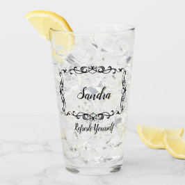 Tall Glass Birthday Gift Personalize Name Text Glas