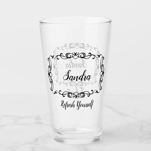 Tall Glass Birthday Gift Personalize Name Text Glas (Voorkant)