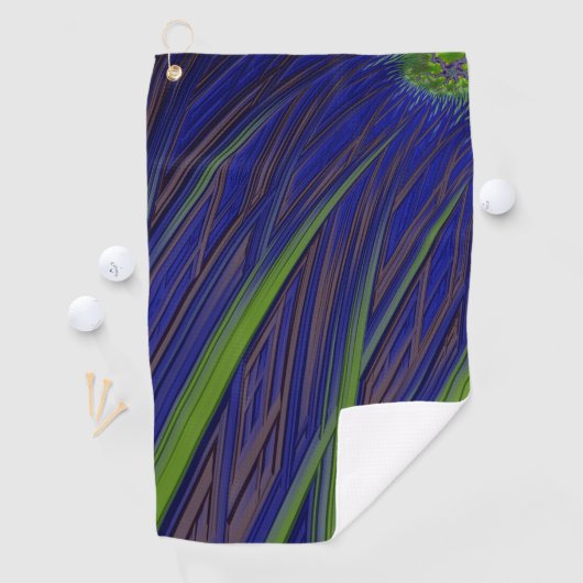 Tall Grass Blue en Green Fractal Art Golf Towel Golfhanddoek (Insitu)