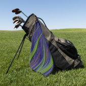 Tall Grass Blue en Green Fractal Art Golf Towel Golfhanddoek (Groen)