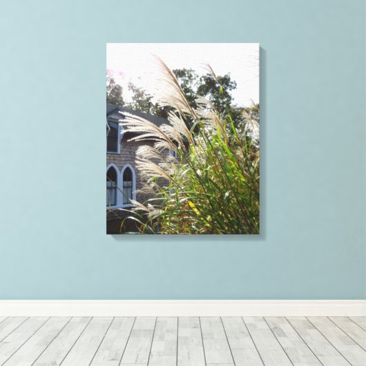 Tall Grasses Arched Windows - Martha's Wineyard Canvas Afdruk (Insitu (Houten vloer))
