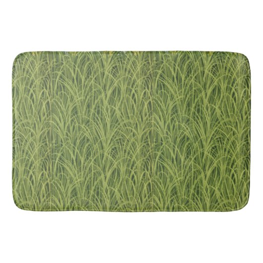 Tall Green Grass Pattern Botanical Bath Mat (Voorkant)