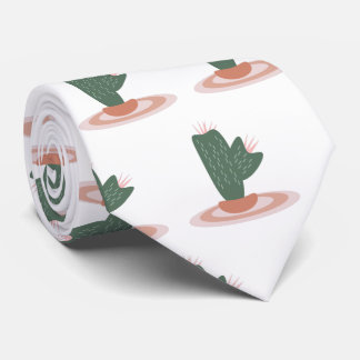 Tall Green Plant on Rug Desert Cactus Stropdas