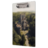 Tall Grey Stone Castle in Green Overgrown Bossen Klembord (Links)