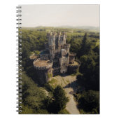 Tall Grey Stone Castle in Green Overgrown Bossen Notitieboek (Voorkant)