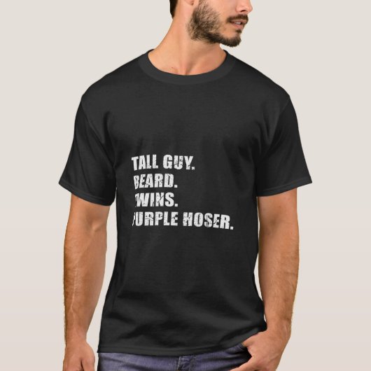 Tall Guy Beard Twins Paars Hoser Shirt Cool Chris (Voorkant)