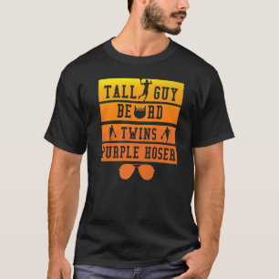 Tall Guy Beard Twins Paars Hoser T-shirt