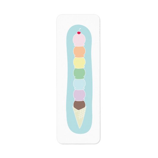 Tall Ice Cream Cone Birthday Etiket (Voorkant)