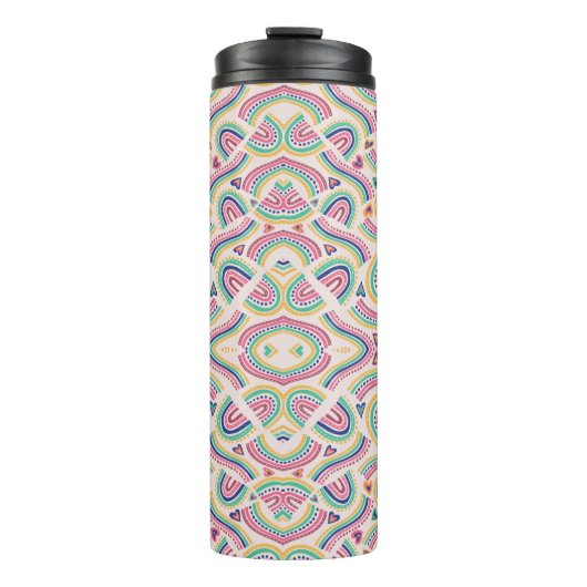 Tall, insulated travel mug with intricate  thermosbeker (Voorkant)