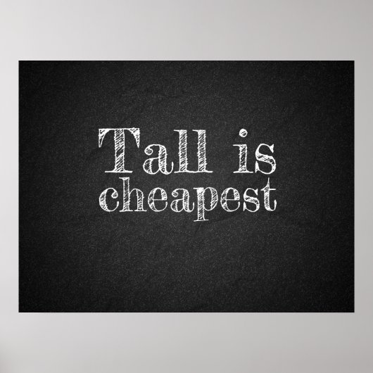 Tall is goedkoopste offerte houtskool poster (Voorkant)
