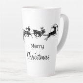 Tall Latte kerstMok, Mok met zwarte en witte Kerst (Rechterhoek)
