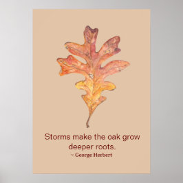 Tall Oak Leaf Poster
