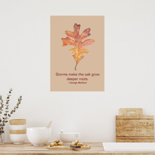 Tall Oak Leaf Poster (Keuken)