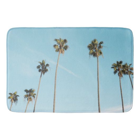 Tall Palm Trees Light Blue Sky Badmat (Voorkant)