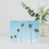 Tall Palm Trees Light Blue Sky Feestdagenkaart (Staand voorkant)