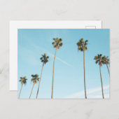 Tall Palm Trees Light Blue Sky Feestdagenkaart (Voorkant / Achterkant)
