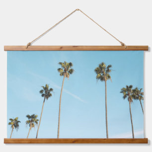Tall Palm Trees Light Blue Sky Hangend Wandkleed