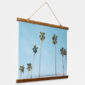 Tall Palm Trees Light Blue Sky Hangend Wandkleed (Gebogen)