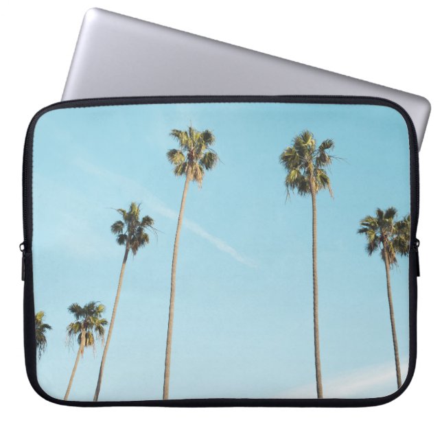 Tall Palm Trees Light Blue Sky Laptop Sleeve (Voorkant)