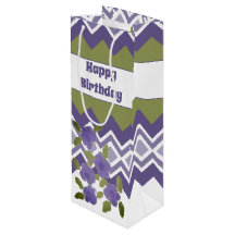 Tall Pattered Happy Birthday Fles Gift Bag