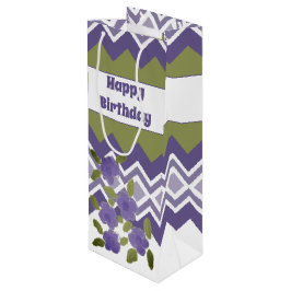 Tall Pattered Happy Birthday Fles Gift Bag Wijn Cadeautas