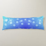 Tall pillow with a blue gradient design  lichaamskussen<br><div class="desc">Tall pillow with a blue gradient design featuring white bokeh circles. The pattern creates a soft,  calming effect,  evoking a serene ambiance.</div>